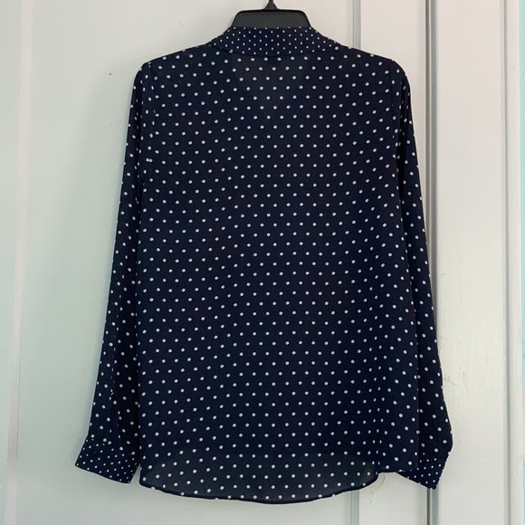 Primark Navy Polka Dot Blouse size M/L - Picture 3 of 5